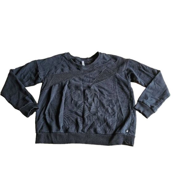 Fabletics womens Sz L black net style workout sweatshirt - Picture 2 of 8